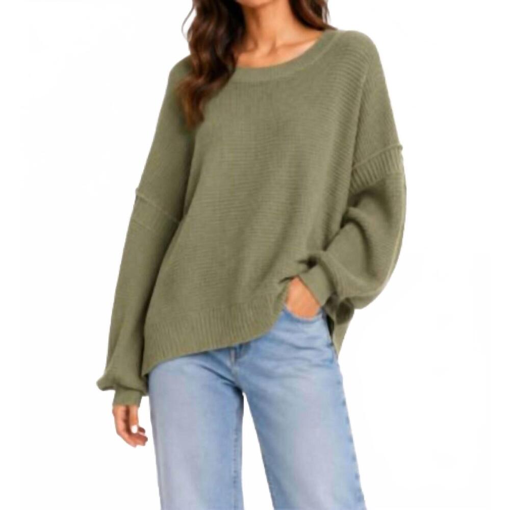 NEW COLORUSH csc johanne stitchy crew sweater in rosemary